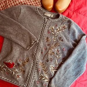 VINTAGE Cardinal pine cone sweater